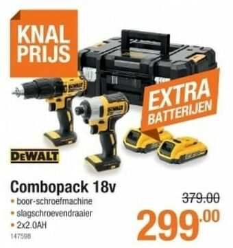 Cevo Dewalt combopack 18v aanbieding