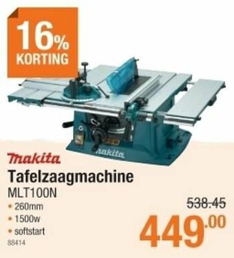 Cevo Makita tafelzaagmachine mlt100n aanbieding