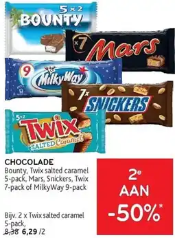 Alvo Chocolade Bounty, Twix, Mars, Snickers aanbieding