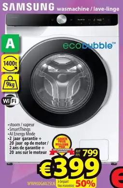 ElectroStock SAMSUNG wasmachine/lave-linge WW90DG6U25LK aanbieding