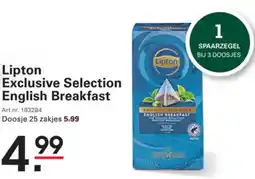 Sligro Lipton Exclusive Selection English Breakfast aanbieding