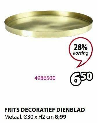 Jysk Frits decoratief dienblad aanbieding