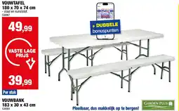 Hubo VOUWTAFEL 180 x 70 x 74 cm aanbieding