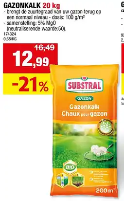 Hubo GAZONKALK 20 kg aanbieding