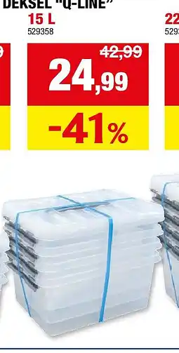 Hubo OPBERGBOX MET DEKSEL “Q-LINE” 15 L aanbieding