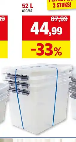 Hubo OPBERGBOX MET DEKSEL “Q-LINE” 52 L aanbieding