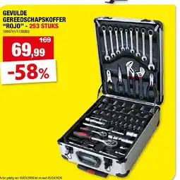 Hubo GEVULDE GEREEDSCHAPSKOFFER “ROJO” - 253 STUKS aanbieding