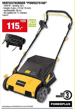 Hubo VERTICUTEERDER “POWXG75160” aanbieding