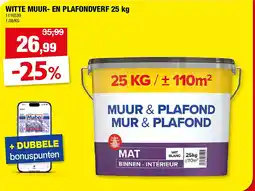 Hubo WITTE MUUR- EN PLAFONDVERF 25 kg aanbieding
