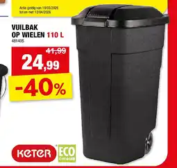 Hubo VUILBAK OP WIELEN 110 L aanbieding