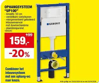 Hubo OPHANGSYSTEEM “UP100” aanbieding