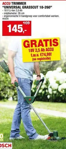 Hubo ACCU TRIMMER “UNIVERSAL GRASSCUT 18-260” aanbieding