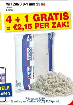 Hubo WIT ZAND 0-1 mm 25 kg aanbieding