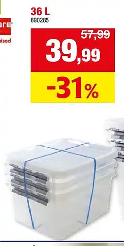 Hubo OPBERGBOX MET DEKSEL “Q-LINE” 36 L aanbieding