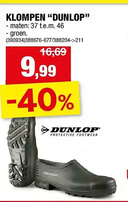 Hubo KLOMPEN “DUNLOP” aanbieding