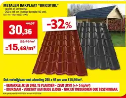 Hubo METALEN DAKPLAAT “BRICOTUIL” aanbieding