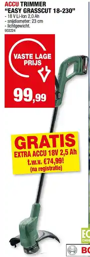 Hubo ACCU TRIMMER “EASY GRASSCUT 18-230” aanbieding