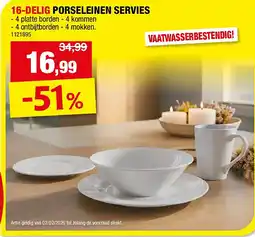 Hubo 16-DELIG PORSELEINEN SERVIES aanbieding