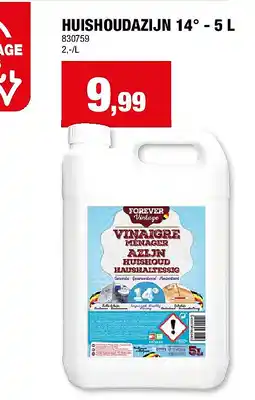 Hubo HUISHOUDAZIJN 14° - 5 L aanbieding