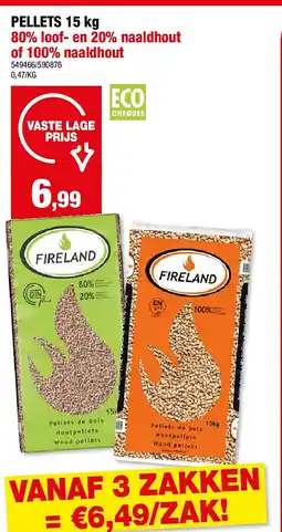 Hubo Pellets 15 Kg 80% loof- en 20% naaldhout of 100% naaldhout aanbieding