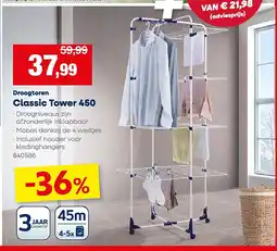 Hubo Droogtoren Classic Tower 450 aanbieding