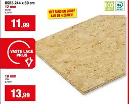 Hubo OSB3 244 x 59 cm 12 mm aanbieding