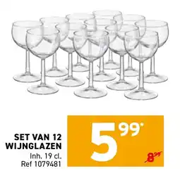 Trafic Set van 12 wijnglazen aanbieding