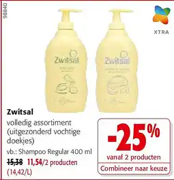 Colruyt Zwitsal Shampoo Regular 400 ml aanbieding