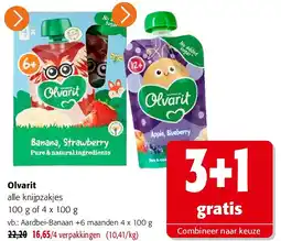 Colruyt Olvarit Aardbei-Banaan +6 maanden 4 x 100 g aanbieding