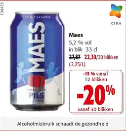 Colruyt Maes 5,2 % vol in blik 33 cl aanbieding