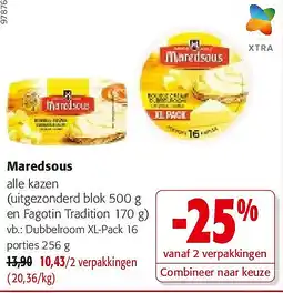 Colruyt Maredsous Dubbelroom XL-Pack 16 porties 256 g aanbieding