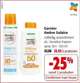 Colruyt Garnier Ambre Solaire Sensitive Expert+ spray 50+ 150 ml aanbieding