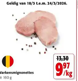 Colruyt Varkensmignonettes aanbieding