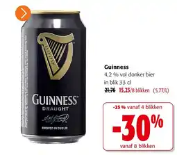 Colruyt Guinness 4,2 % vol donker bier in blik 33 cl aanbieding