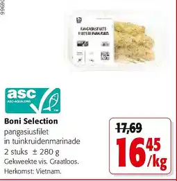 Colruyt Boni Selection pangasiusfilet in tuinkruidenmarinade 2 stuks ± 280 g aanbieding