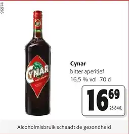 Colruyt Cynar bitter aperitief 16,5 % vol 70 cl aanbieding