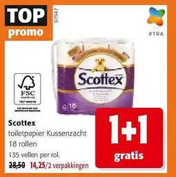Colruyt Scottex toiletpapier Kussenzacht 18 rollen aanbieding