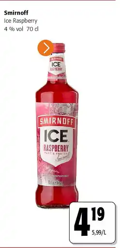 Colruyt Smirnoff Ice Raspberry 4 % vol 70 cl aanbieding