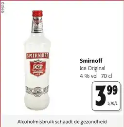Colruyt Smirnoff Ice Original 4 % vol 70 cl aanbieding