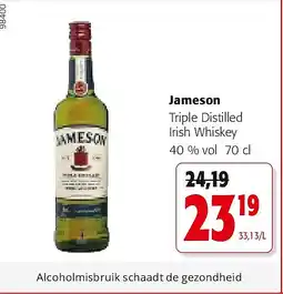 Colruyt Jameson Triple Distilled Irish Whiskey 40 % vol 70 cl aanbieding