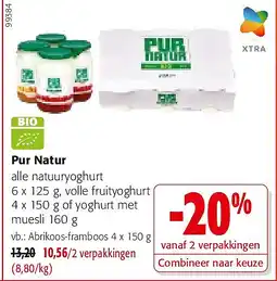 Colruyt Pur Natur Abrikoos-framboos 4 x 150 g aanbieding