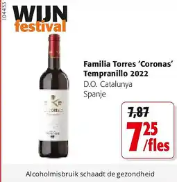 Colruyt Familia Torres ‘Coronas’ Tempranillo 2022 aanbieding