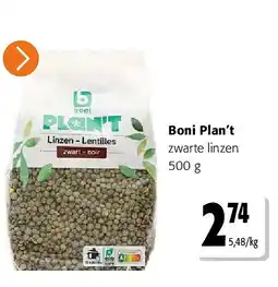 Colruyt Boni Plan’t zwarte linzen 500 g aanbieding