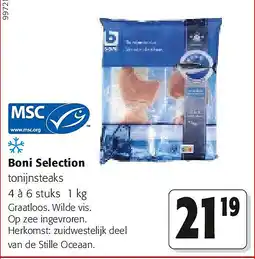 Colruyt Boni Selection tonijnsteaks 4 à 6 stuks 1 kg aanbieding