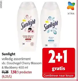 Colruyt Sunlight Douchegel Cherry Blossom & Blackberry 400 ml aanbieding