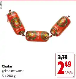 Colruyt Chatar gekookte worst 3 x 280 g aanbieding