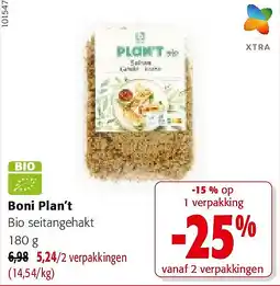 Colruyt Boni Plan’t Bio seitangehakt 180 g aanbieding