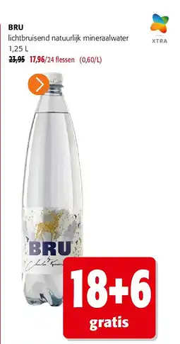 Colruyt BRU lichtbruisend natuurlijk mineraalwater 1,25 L aanbieding