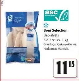 Colruyt Boni Selection tilapiafilets 5 à 7 stuks 1 kg aanbieding