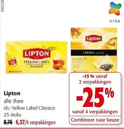 Colruyt Lipton Yellow Label Classico 25 stuks aanbieding